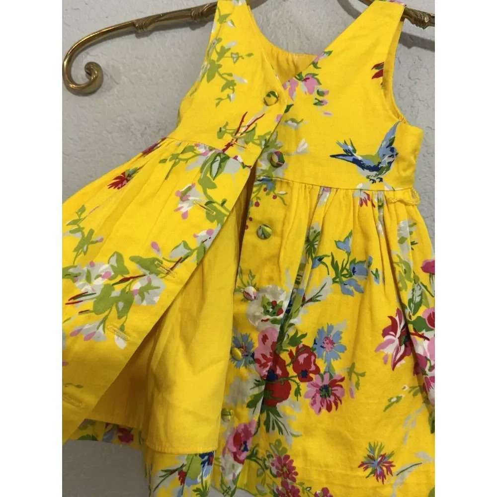 Ralph Lauren Infant Girls Yellow/White Stripe  Dress‎ & Bloomers 6M READ